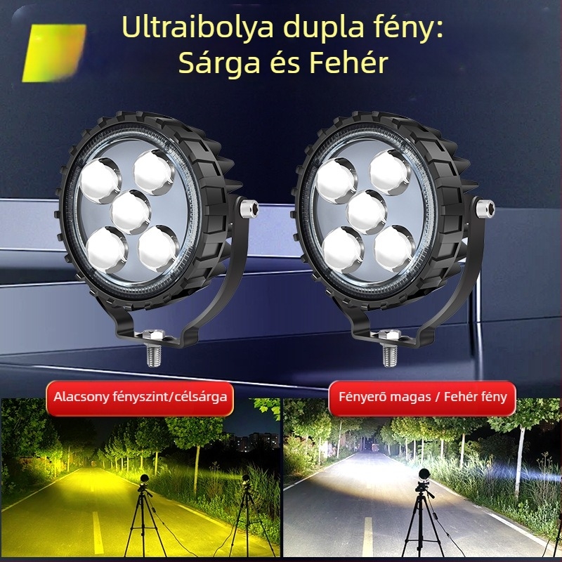 Kör alakú 5-LED lézer spotlámpa teherautó/terepjáró első lökhárítóhoz, 60W, 12-80V, alumínium ház, PC lencse