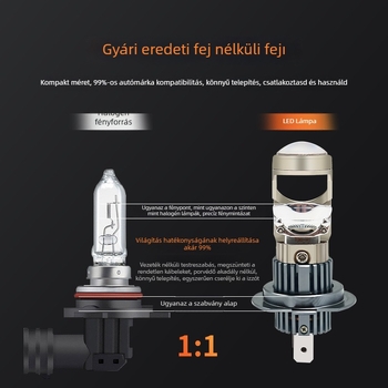 Dixiang T30 LED elsőfényszóró fisheye lencsével - Plug-In, 60W, 9-36V, CSP3570, 5000-8000lm, IP68