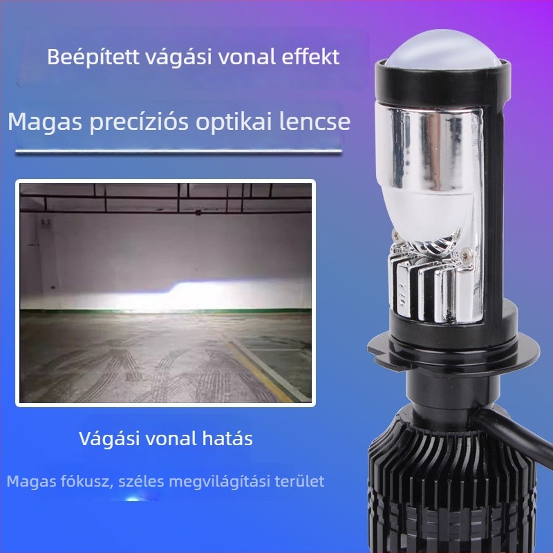 LED autó lámpa bifokális lencsével, H4/H7 kompatibilis, 12V, IP67, 3800 lm