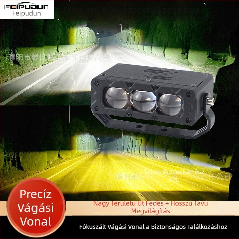 Háromlencsés LED reflektor kettős megvilágítással - 70W, 12V, IP68, 6000 lm