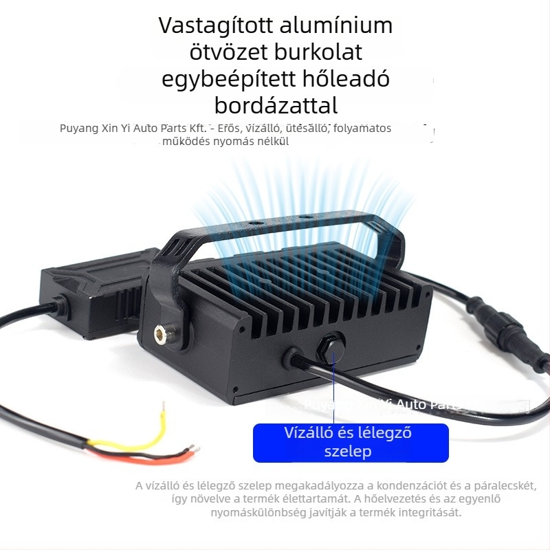 Háromlencsés LED reflektor kettős megvilágítással - 70W, 12V, IP68, 6000 lm
