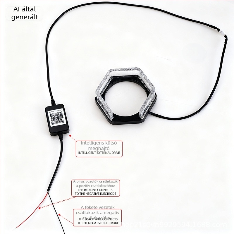 5D Bluetooth-alkalmazás-vezérlésű dekoratív fényszórófedél, integrált Angel Eyes és színes lencse, méret 2,5–3 hüvelyk