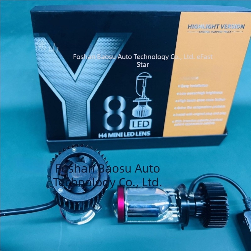 Autó LED-fényszóró Bi-Xenon lencsével, Y8-H4 – 40W, 12V, IP68, 5600 lm, univerzális kompatibilitás, élettartam 50000 h