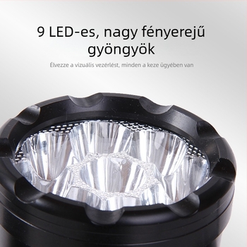 Kilenc LED-es fényszóró motorkerékpárokhoz, autókhoz és elektromos járművekhez