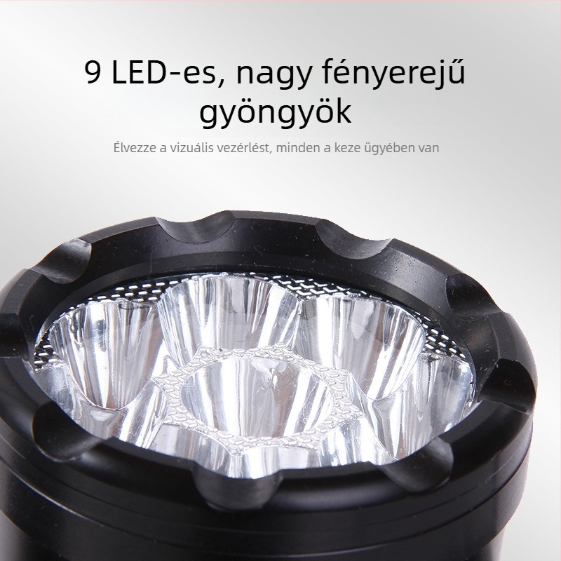 Kilenc LED-es fényszóró motorkerékpárokhoz, autókhoz és elektromos járművekhez