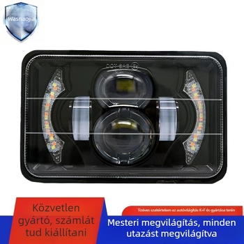 5 hüvelykes négy-LED hold-stílusú nappali világítású LED autófényszóró, magas és alacsony fényszóróval, fehér fény és fehér-sárga halo