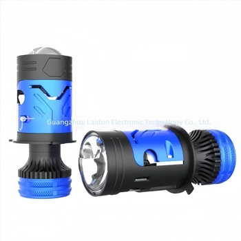 Laidun M01Y H4 LED fényszóró kettős lencsével és fisheye-objektívvel, motorral, 75W, magas és alacsony fényerő