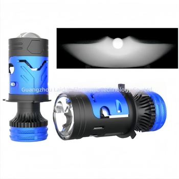 Laidun M01Y H4 LED fényszóró kettős lencsével és fisheye-objektívvel, motorral, 75W, magas és alacsony fényerő