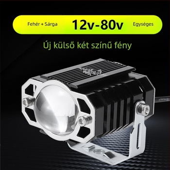 Első LED fényszóró motorkerékpárhoz és elektromos autóhoz, vízálló, 12W, 12-80V, repülőgép-alumínium, Cyclops Lights