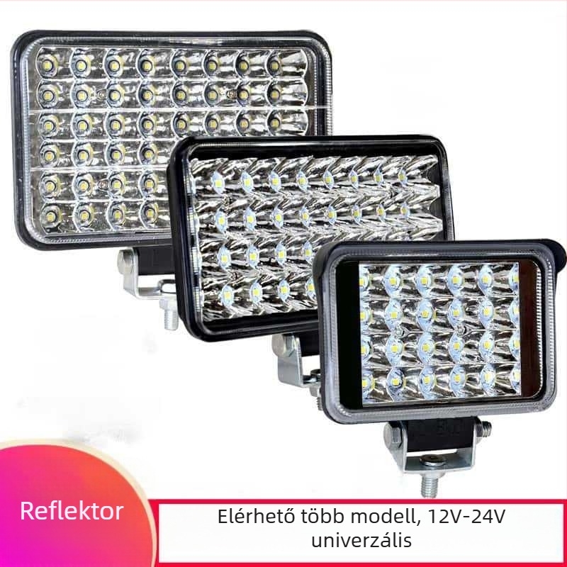 Cree LED Multi-bead reflektor teherautók, triciklisek és motorkerékpárok számára — 216W, 12–24V, öntött alumínium ház