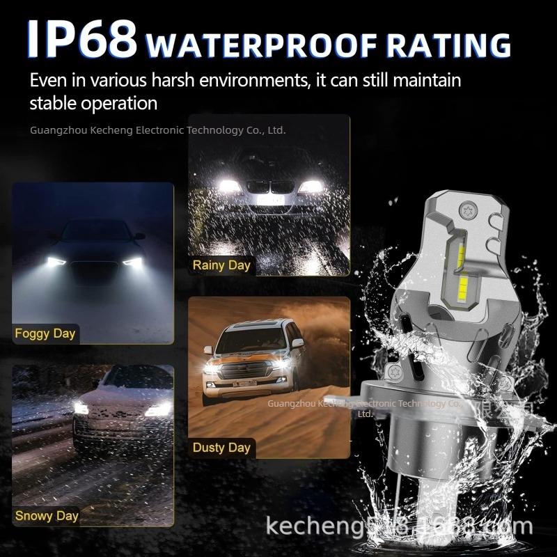 H4 9003 LED fényszóróizzó, Univerzális Plug-In, 35W 12V, IP68, 5000 lm