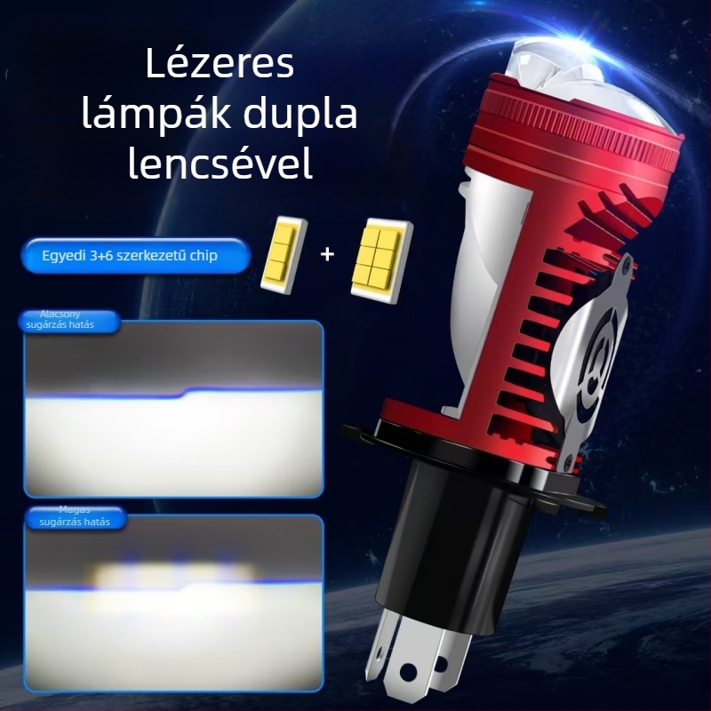 Autók és motorkerékpárok számára készült LED lencsés fényszórók – 35W, 12V, IP68, 5000-65000 lm, P10s lencse