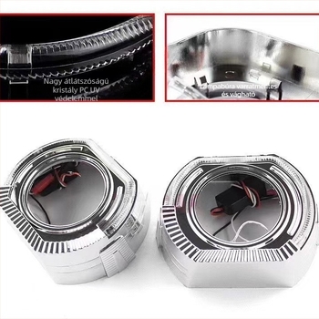 Kocka alakú Angel Eye lencsefedél integrált LED-del, 2.5/3.0 hüvelyk