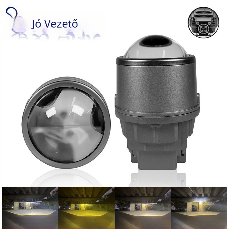 3 hüvelykes P90 LED kettős kupakkal, bifokális lencsével, háromszínű ködfény lencséje, mono LED ködfény, 65W lézeres ködfény, univerzális
