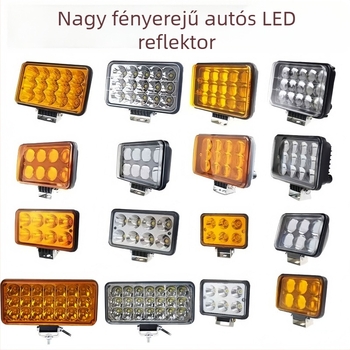 Xiangtai Aurora 12-24V-os magas teljesítményű LED-reflektor mérnöki járművekhez, targoncákhoz és teherautókhoz — első lámpa, ködfény funkció, IP67, Cree LED, 105W