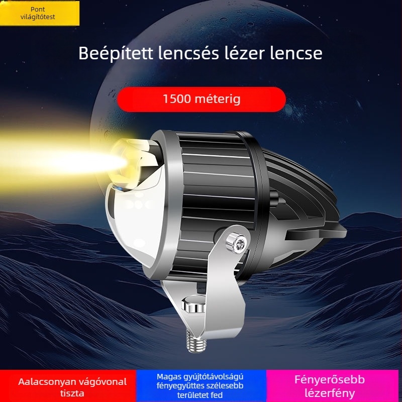 Xinluoer kettős fókuszú lézerfény – autó lámpa lencsével, 60W, 12V, alumínium ház, általános célú