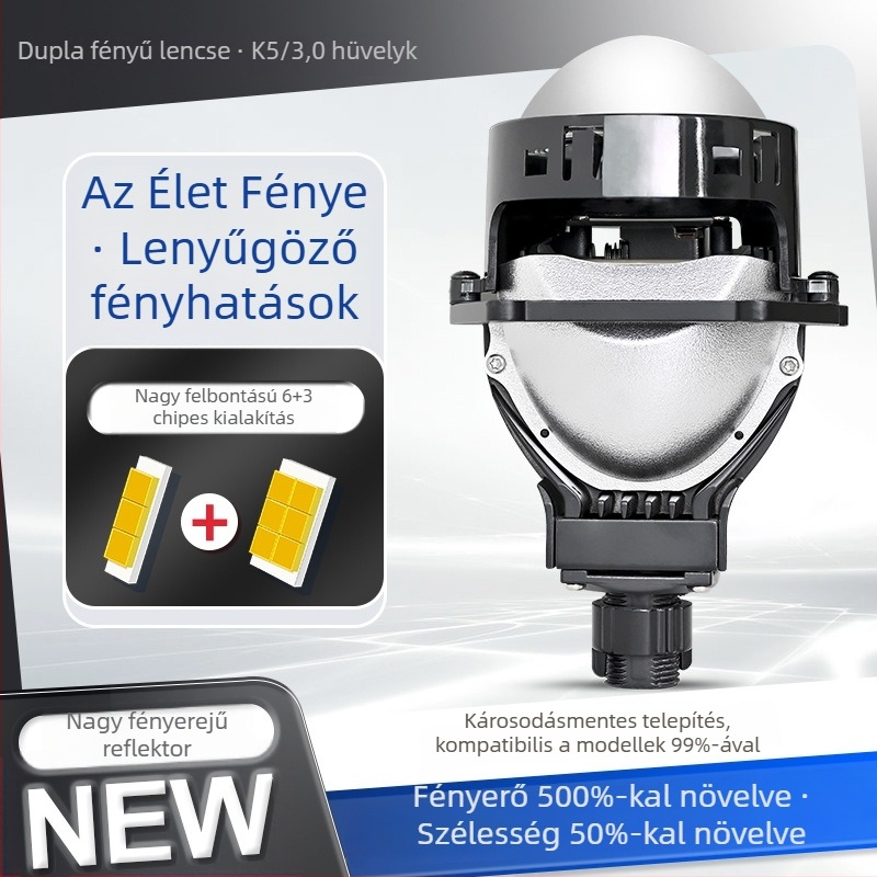 70W-os LED fényszóró autóhoz, 3 hüvelykes, univerzális kettős lencsés