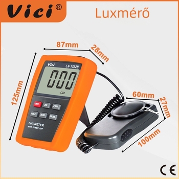 Vici Digitális Fényerősségmérő, Hordozható Luxmérő és Fotométer, Modell Lx1332b