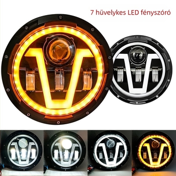 Négyzet alakú LED fényszóró Jeep Wranglerhez — Nyíl formájú dizájn, 12V, 6500 lm, IP68, élettartam 50 000 óra