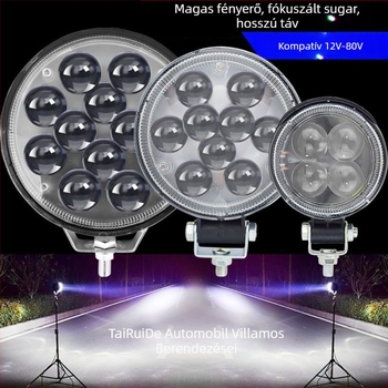 LED fényszóró járművekhez, 60W, 12V, 1200lm, alumínium-ötvözet ház, PC lencse