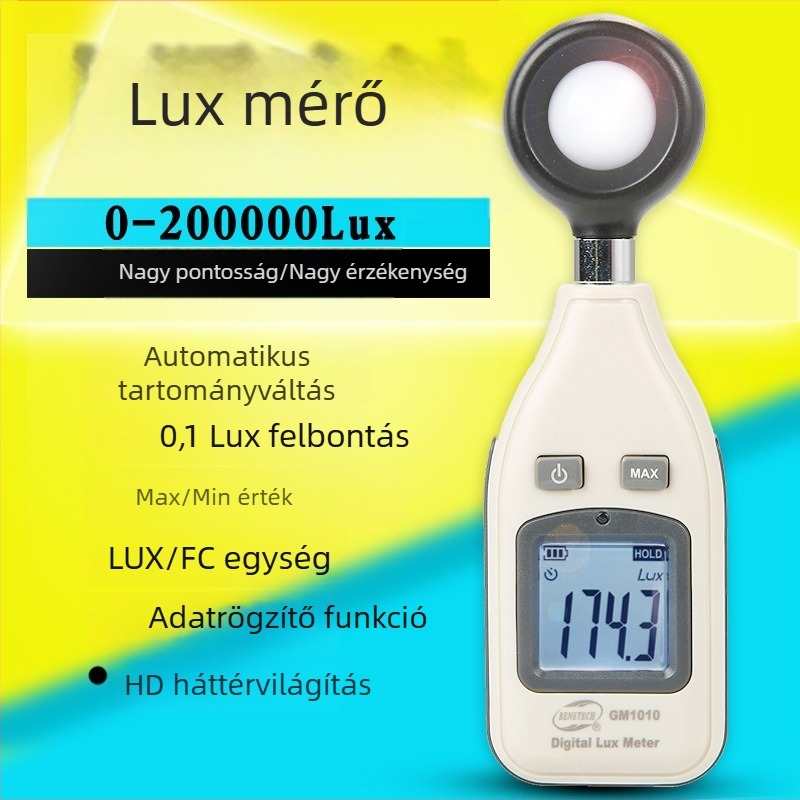 Benetech GM1010 Luxmérő – Nagy pontosságú fénymérő