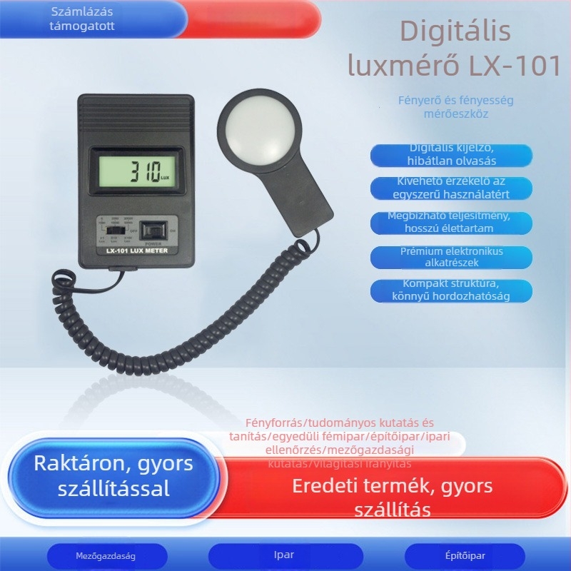Lantai Lx-101 digitális luxmérő, szétválasztott kivitel, kijelzővel