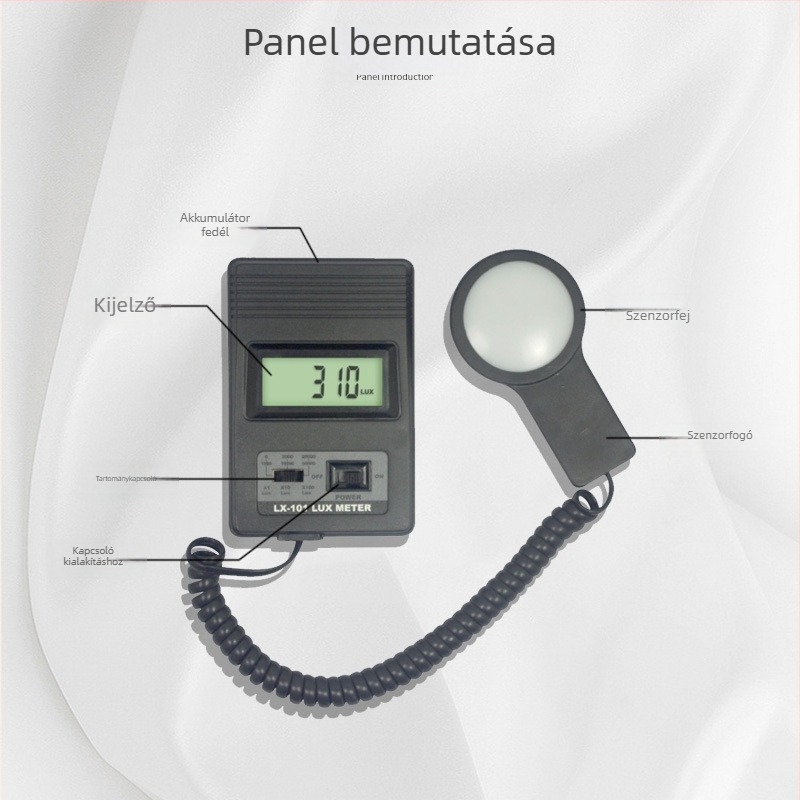Lantai Lx-101 digitális luxmérő, szétválasztott kivitel, kijelzővel