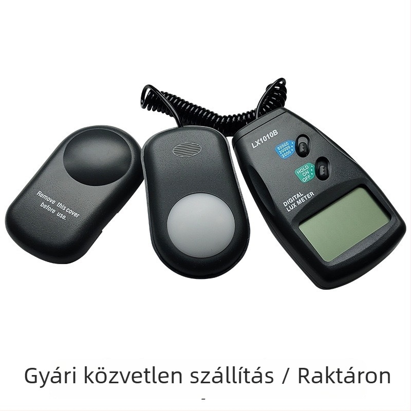 Szétválasztott típusú digitális fénymérő megvilágítás mérésére, LED detektor, modell LX1010B, 9V tápegység