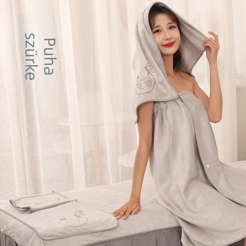 Öt részes luxus kozmetikai szalon törölközőkészlet: arctörölköző, párnator törölköző, fejkendő, ágytörölköző és fürdőlepedő. Anyag: szuperfinom rost; Tömeg: 420 g; Márka: Muyang; Szál feldolgozás: törött festett szál; Logó nyomtatás elérhető