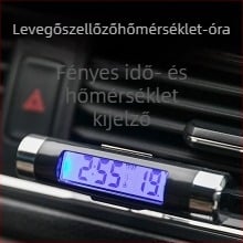 Autóba szánt elektronikus óra: magas pontosságú digitális hőmérő és szellőzőnyílás-szenzorral, ABS ház, KO1 modell.