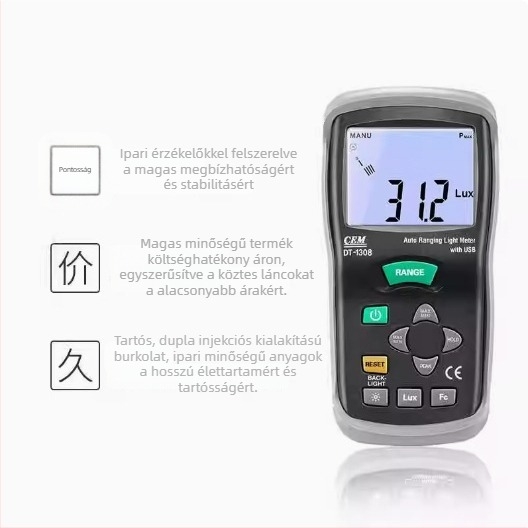 DT-1308 Digitális megvilágításmérő szenzorral