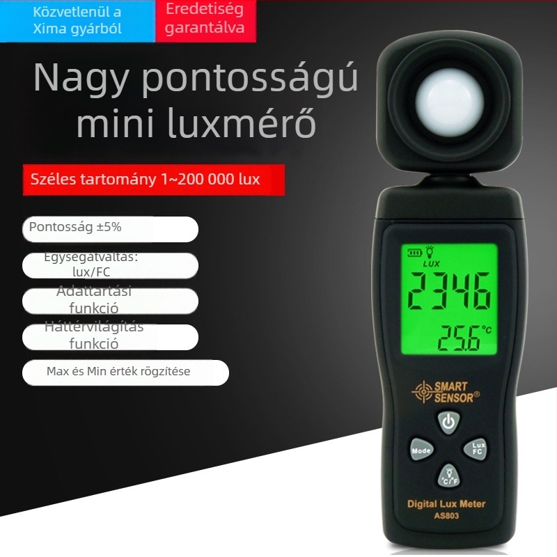 Xima AS803/AS813 digitális megvilágításmérő, magas precíziós fénymérő és fotométer