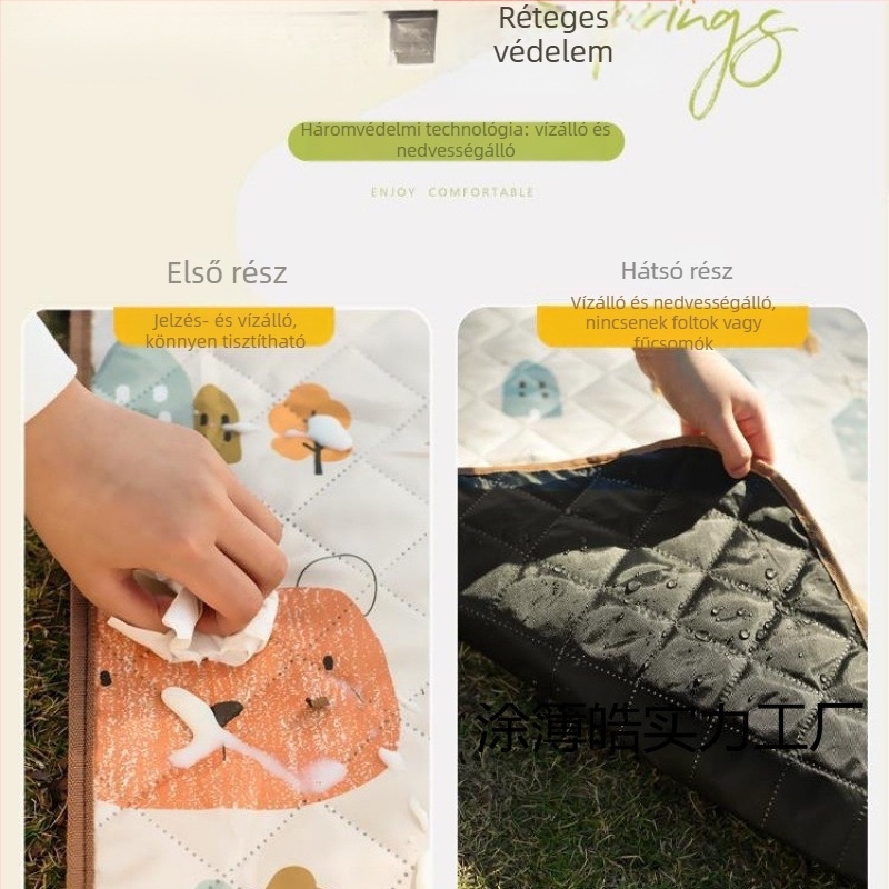 Flanel felületű piknik matrac, vízálló kültéri kemping matrac, extra vastag és hordozható csoportos használatra