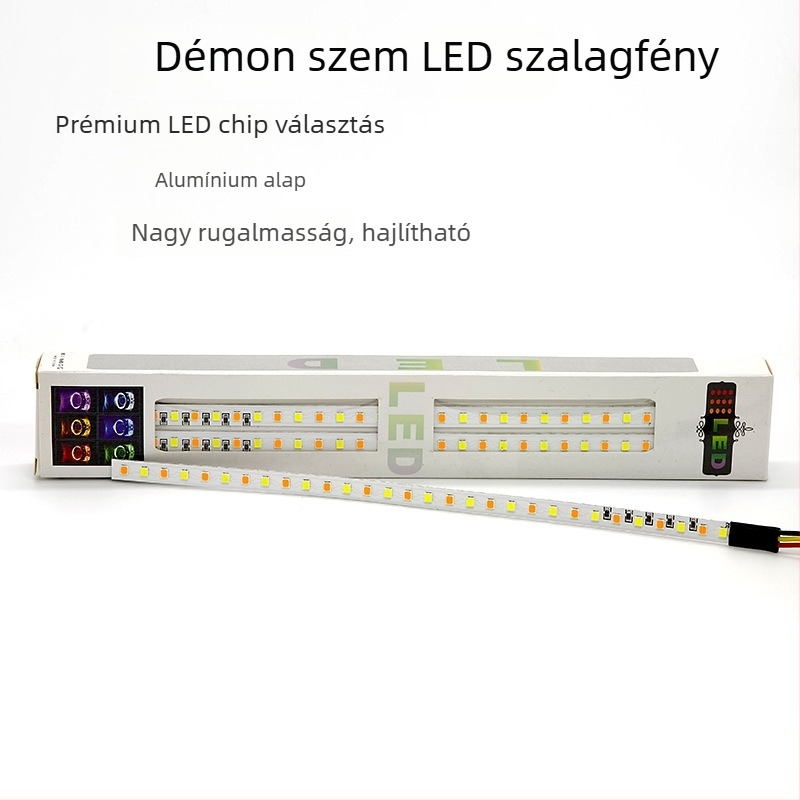 LED démon-szem Halo elülső lámpa autókhoz és motorkerékpárokhoz, 360° magas fényesség, 12V, 500LM, IP65, univerzális illeszkedés