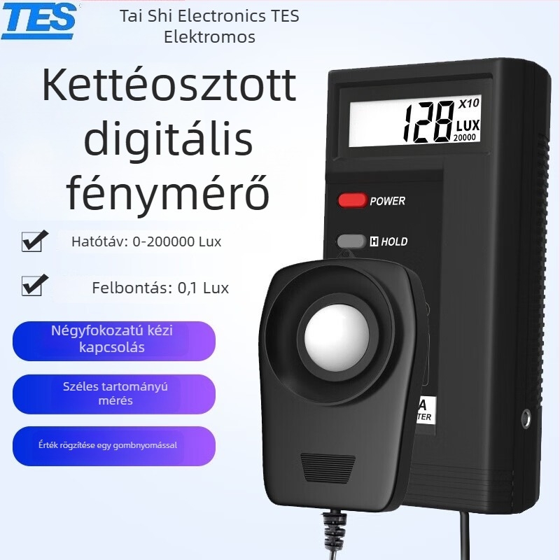 Taishi Tes-1330A/1332A/1334A digitális világosságmérő Lux/Fc fotométer