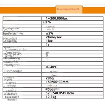 Xima AS823 Kézi Luxmérő — Magas Pontosságú Digitális Luxmérő, 9V-os elemről működik