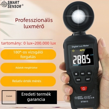 SmartSensor St8813 kézi luxmérő — professzionális digitális kijelző, magas pontosságú fényesség mérése, gyertyafény mérése, működéshez 3x AAA elem