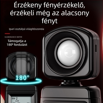 Delixi kézi digitális megvilágításmérő automatikus tartománnyal, digitális kijelző, akkumulátoros működés