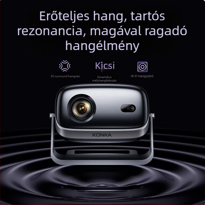 Konka otthoni projektor: 1080p, 3500 lm, vetítési méret 30–200 hüvelyk, 75W, 3C tanúsítvány 2022180903029470