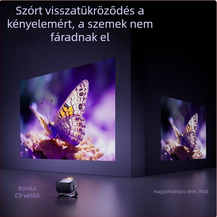 Konka otthoni projektor: 1080p, 3500 lm, vetítési méret 30–200 hüvelyk, 75W, 3C tanúsítvány 2022180903029470