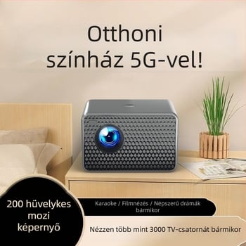 Házi projektor - 1080P, 5000 lm fényerő, 75W teljesítmény, hordozható, első osztályú energiahatékonyság