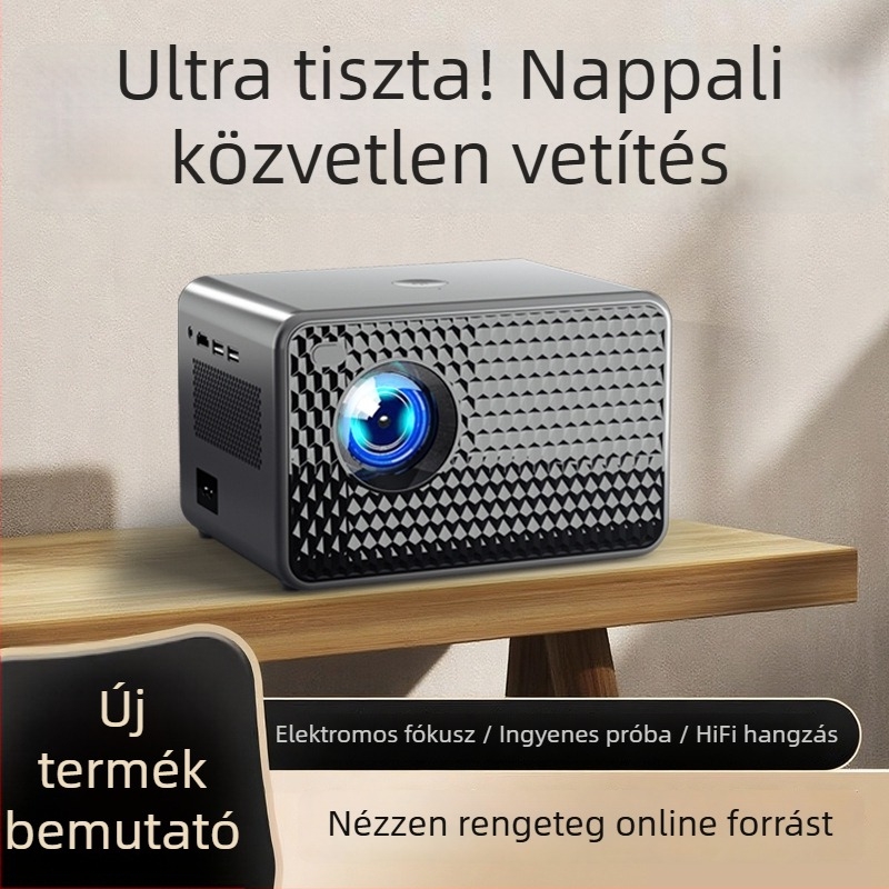 Házi projektor - 1080P, 5000 lm fényerő, 75W teljesítmény, hordozható, első osztályú energiahatékonyság