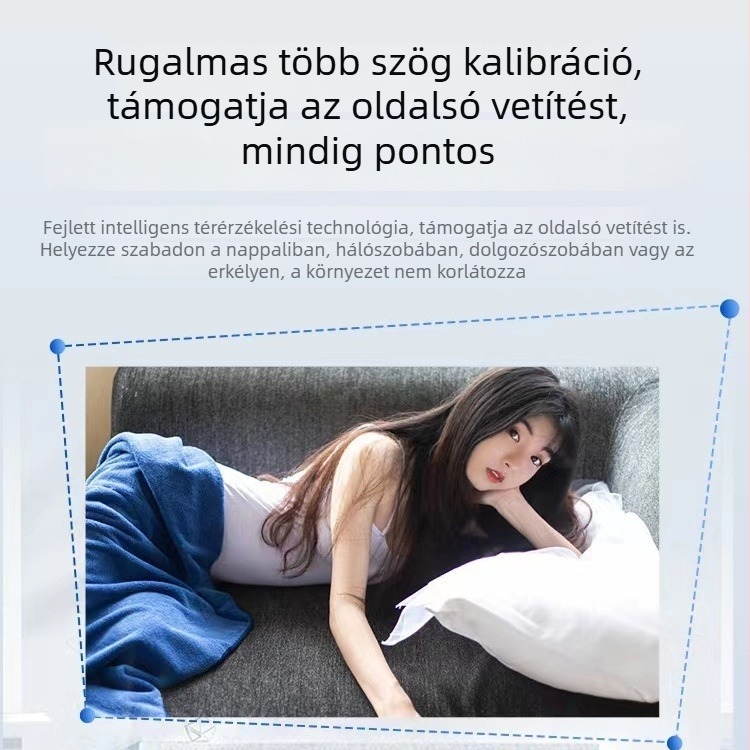 P6 WiFi Android okos projektor otthonra és irodába - 1080p, hordozható, fehér falra vetítés hálószoba és nappali számára