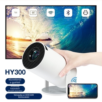 HY300/L011Pro hordozható otthoni projektor, felbontás 1280x720, fényerő 160 ANSI, automatikus élességállítás