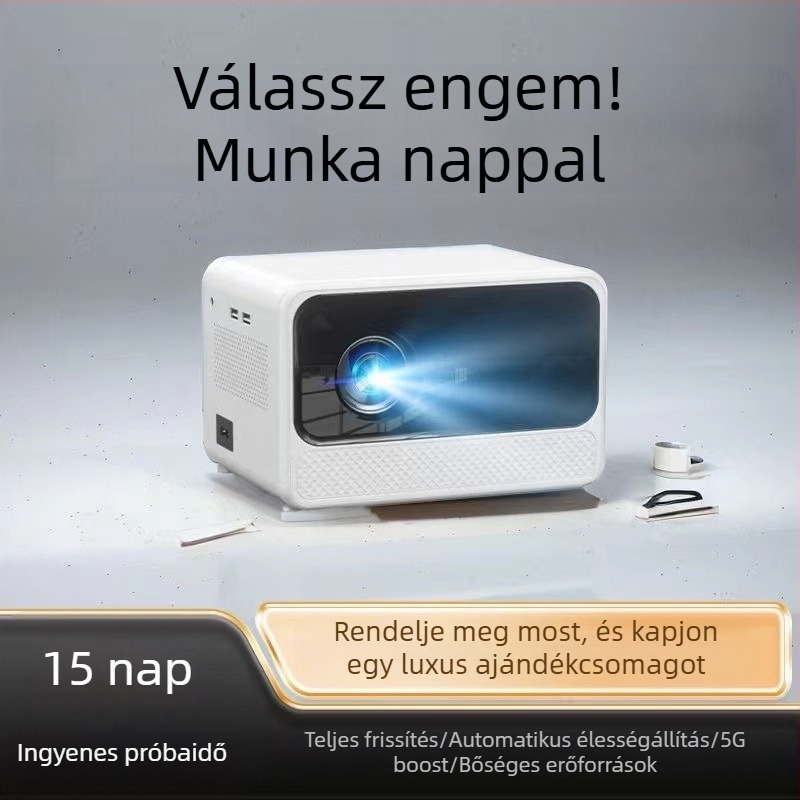 A8 HD projektor otthonra és irodába, 1080p, intelligens hangvezérlés, motoros élességállítás, otthoni mozi nagy képernyő