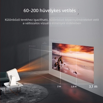 Hordozható 1080P projektor, kiváló képminőséggel, otthoni mozihoz, irodához és oktatáshoz, intelligens