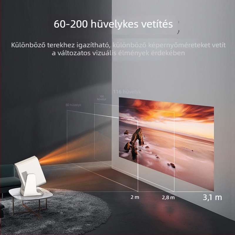 Hordozható 1080P projektor, kiváló képminőséggel, otthoni mozihoz, irodához és oktatáshoz, intelligens