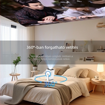 Új E8 projektor otthonra és irodába, 1080p HD, vezeték nélküli képernyő-tükrözés, Wi‑Fi, hordozható