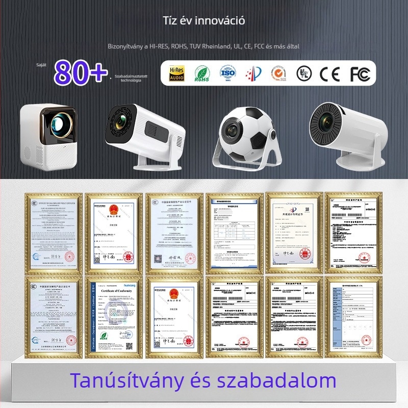 Kis méretű Bluetoothos projektor, 720p felbontás, 180 ANSI fényerő, vezeték nélküli kijelzőprojekció
