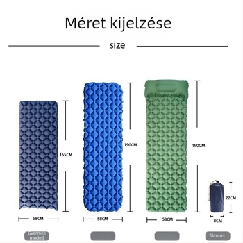 Összecsukható kültéri felfújható alvó matrac, nedvességálló, tojásfészek dizájnnal, egy személyre